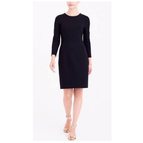 J. Crew Dresses & Skirts - J. Crew Zip Ponte Black Dress 3/4 Sleeves Size 6